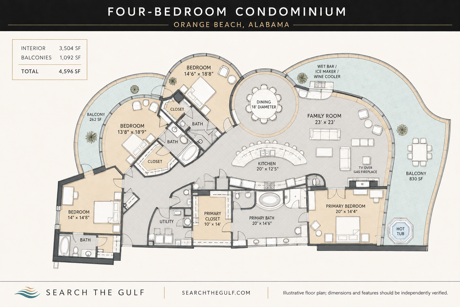 Turquoise Place Condo Floorplan Four Bedroom Turquoise Place Condo Floorplan Four Bedroom